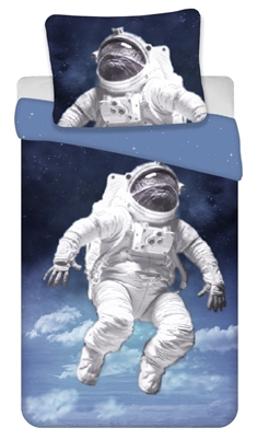 Astronaut sengetøj 140x200 cm - Sengesæt i 100% bomuld - Vendbart dynebetræk